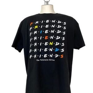 Unisex Friends Show Black Short Sleeve Logo T-Shirt Size XXL